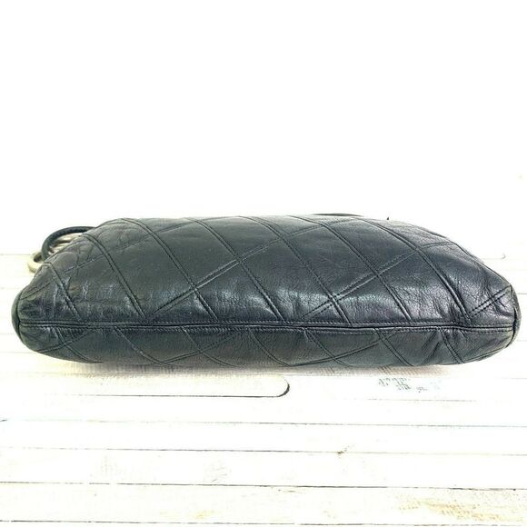 BERNARD NERSON PARIS BLACK STITCH GENUINE LEATHER MEDIUM SHOULDER BAG HANDBAG - Picture 6 of 11